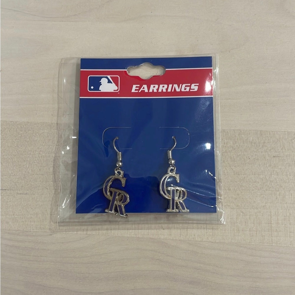 Colorado Rockies Baseball Earrings